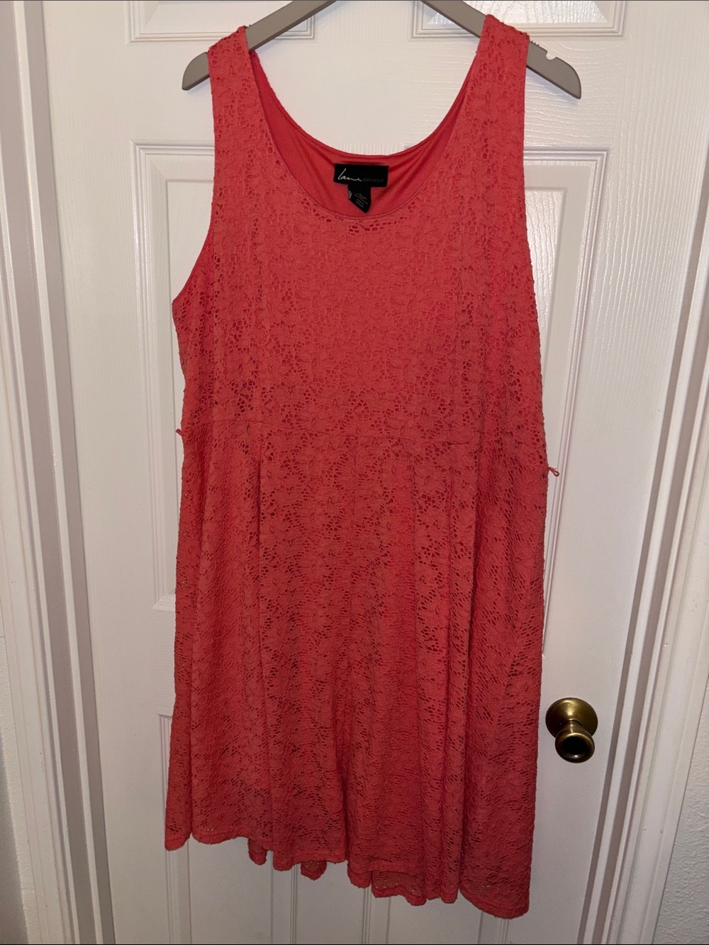 Lane Bryant Coral Lace Midi Dress
